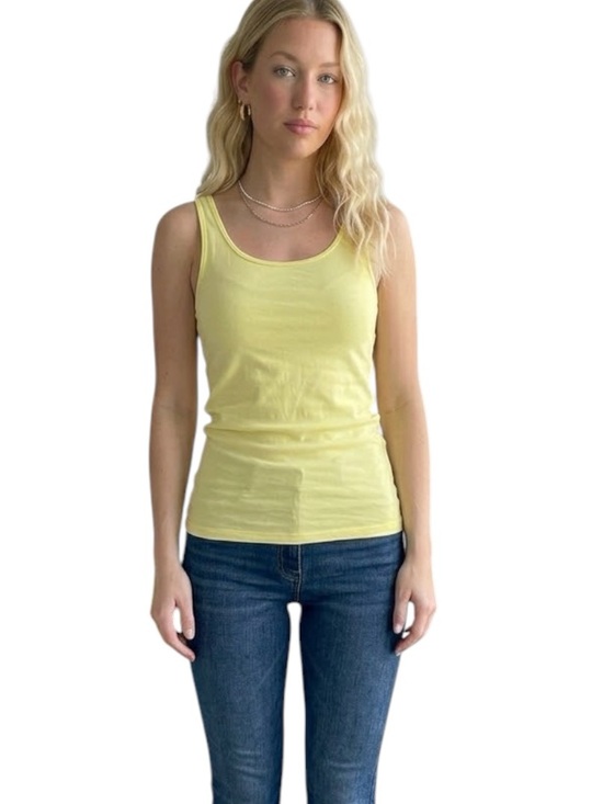 aerie Tops - Aerie Soft Pastel Yellow Longline Slim Fit Tank Top S NWT Y2K Layering